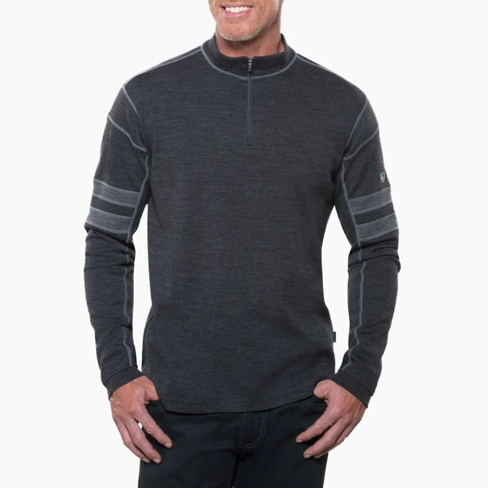 KÜHL Team Quarter Zip Pullover Sweater 100% Merino Wool Athleisure - Large